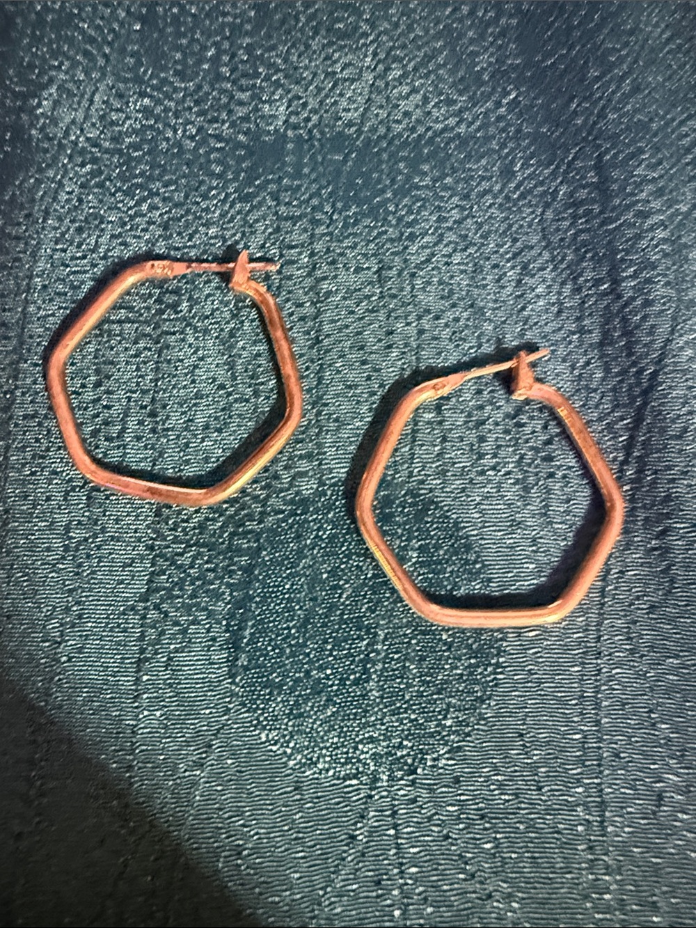 Hexagonal Gold Hoop Earrings - Classic Women’s Jewelry